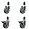 Service Caster 4'' Gray Poly Wheel Swivel 1-1/2'' Expanding Stem Caster Set 2 Brakes, 4PK SCC-EX20S414-PPUB-2-PLB-2-112 - alternate 1